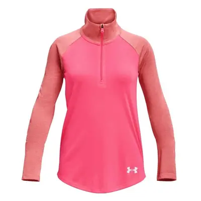 Under Armour TECH GRAPHIC 1/2 ZIP Dívčí tričko s dlouhým rukávem, růžová, velikost