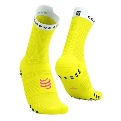 Compressport PRO RACING SOCKS V4.0 RUN HIGH Běžecké ponožky, žlutá, velikost