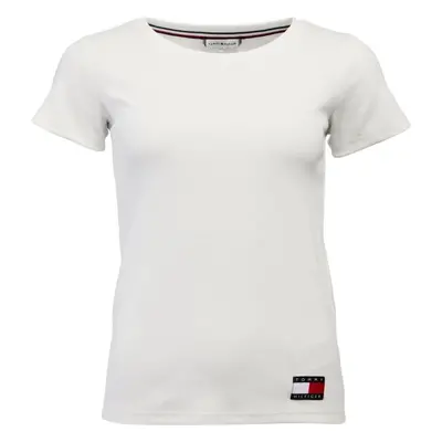 Tommy Hilfiger TOMMY RIB-SS TEE Dámské tričko, šedá, velikost