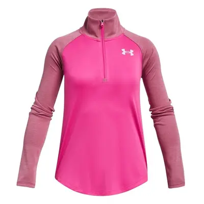 Under Armour TECH GRAPHIC 1/2 ZIP Dívčí tričko s dlouhým rukávem, růžová, velikost