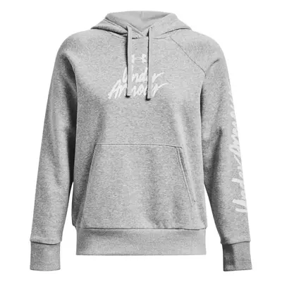 Under Armour RIVAL FLEECE GRAPHIC HDY Dámská mikina, šedá, velikost