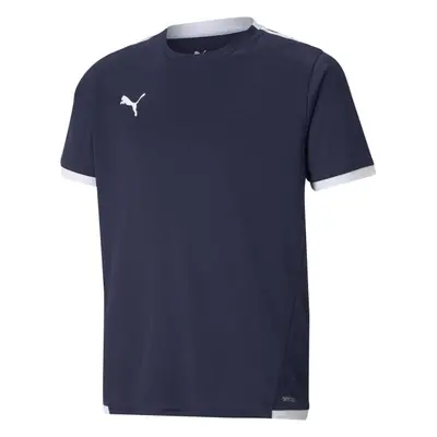 Puma TEAM LIGA JERSEY TEE Juniorské fotbalové triko, tmavě modrá, velikost