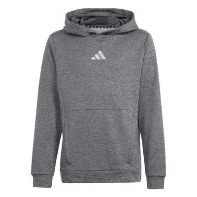 adidas TRAINING HEATHER HOODIE KIDS Dětská mikina, tmavě šedá, velikost