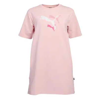 Puma ESSENTIALS + LOGO POWER TEE DRESS TR Dámské šaty, růžová, velikost