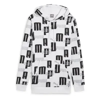 Puma ESSENTIALS + LOGO LAB AOP HOODIE FL Pánská mikina, bílá, velikost