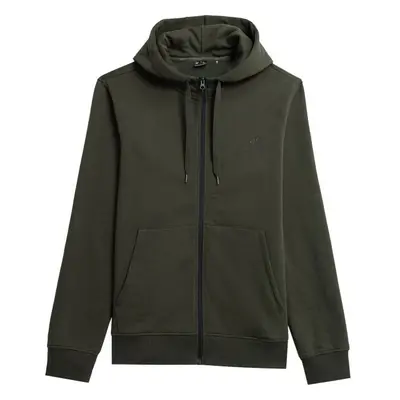 4F SWEATSHIRT FULL ZIP Pánská mikina na zip, khaki, velikost