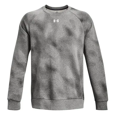 Under Armour RIVAL FLEECE PRINTED CREW Pánská mikina, šedá, velikost