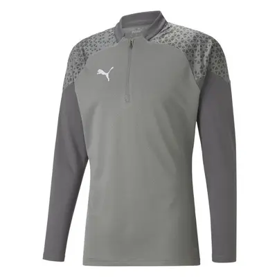 Puma TEAMCUP TRAINING 1/4 ZIP TOP Pánská sportovní mikina, šedá, velikost