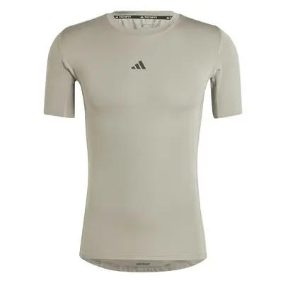 adidas TECHFIT COMPRESSION TRAINING T-SHIRT Pánské fitness triko, šedá, velikost