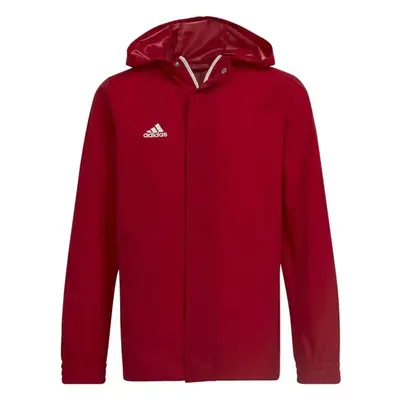 adidas ENTRADA ALL WEATHER JACKET Juniorská fotbalová bunda, červená, velikost