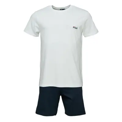 Fila SET SHORT SLEEVES T-SHIRT AND SHORT PANTS IN JERSEY Pánské pyžamo, bílá, velikost