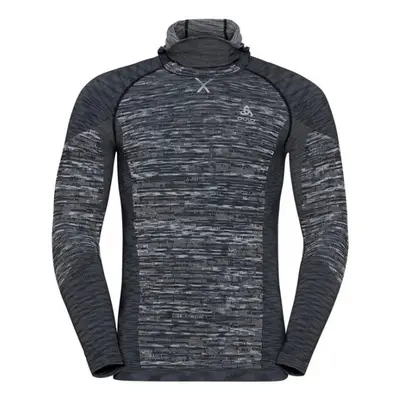 Odlo BL TOP WITH FACEMASK L/S BLACKCOMB ECO Pánské funkční tričko s integrovanou kuklou, tmavě š