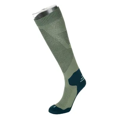 KILPI COMPRESS Unisex běžecké podkolenky, khaki, velikost