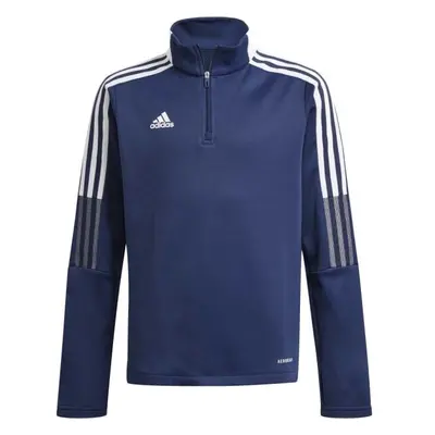 adidas TIRO TOP Juniorská fotbalová mikina, tmavě modrá, velikost