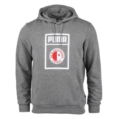 Puma SLAVIA PRAGUE GRAPHIC HODDEE Pánská mikina, šedá, velikost