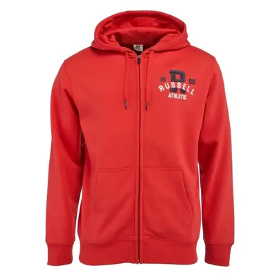 Russell Athletic CLASSIC PRINTED ZIP THROUGH HOODY Pánská mikina, červená, velikost