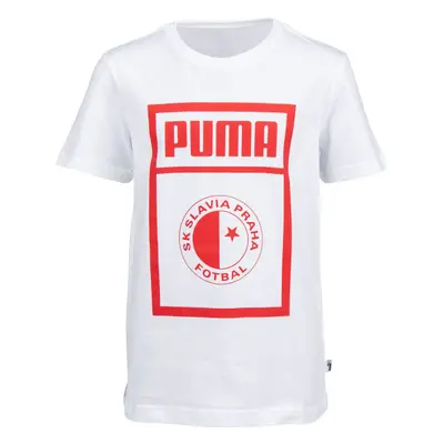 Puma SLAVIA PRAGUE GRAPHIC TEE Juniorské triko, bílá, velikost