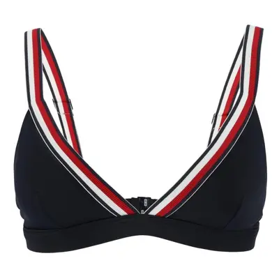 Tommy Hilfiger TH GLOBAL STRIPE-TRIANGLE RP Dámský vrchní díl plavek, tmavě modrá, velikost