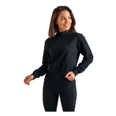 GymBeam ESSENTIAL HIGH NECK JUMPER Dámská mikina, černá, velikost