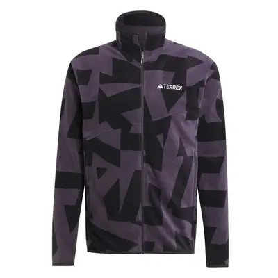 adidas TERREX MULTI PRINTED FULL-ZIP FLEECE Pánská Outdoorová bunda, černá, velikost