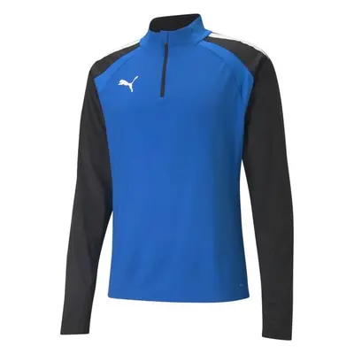 Puma TEAMLIGA 1/4 ZIP TOP Pánská fotbalová mikina, modrá, velikost