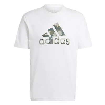 adidas CAMO BADGE OF SPORT TEE Pánské tričko, bílá, velikost