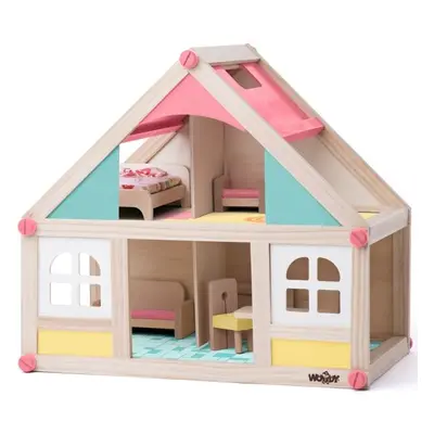 WOODY SMALL HOUSE WITH ACCESSORIES Domeček pro panenky, mix, velikost