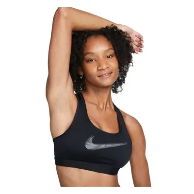 Nike DRI-FIT SWOOSH Dámská sportovní podprsenka, černá, velikost