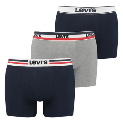 Levi's® GIFTBOX ICONIC COTTON WB BOXER BRIEF 3P Pánské boxerky, tmavě modrá, velikost