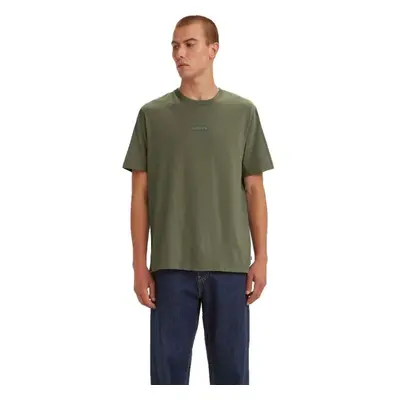 Levi's® SS RELAXED FIT TEE BW TAPE Pánské tričko, khaki, velikost