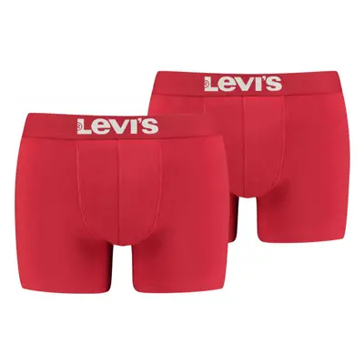 Levi's® MEN SOLID BASIC BOXER 2P Pánské boxerky, červená, velikost