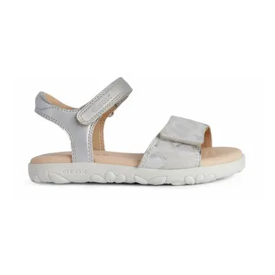 Geox J SANDAL HAITI GIRL EU Dívčí sandály, stříbrná, velikost