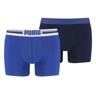 Puma PLACED LOGO BOXER 2P Pánské boxerky, modrá, velikost