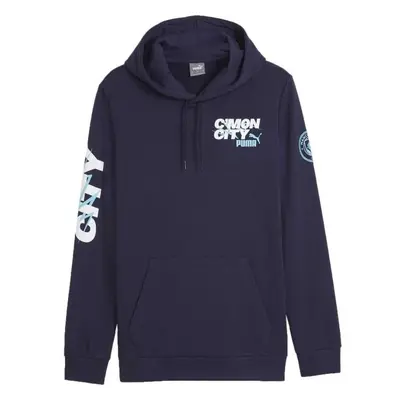 Puma MANCHESTER CITY FC FTBLICONS HOODY Pánská mikina, tmavě modrá, velikost