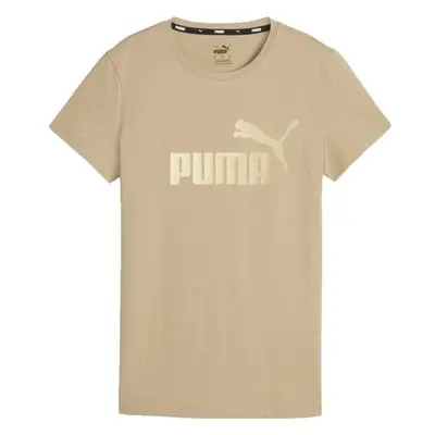 Puma ESSENTIALS+ METALLIC LOGO TEE Dámské tričko, béžová, velikost