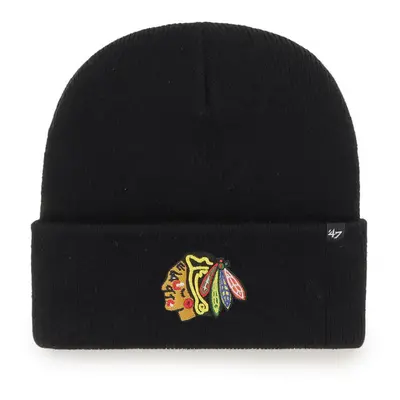 47 NHL CHICAGO BLACKHAWKS HAYMAKER '47 CUFF KNIT BLK Klubová zimní čepice, černá, velikost