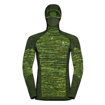 Odlo BL TOP WITH FACEMASK L/S BLACKCOMB ECO Pánské funkční tričko integrovanou kuklou, zelená, v