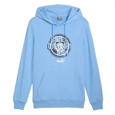 Puma MANCHESTER CITY FC FOTBAL CULTURE HOODIE Pánská mikina, světle modrá, velikost