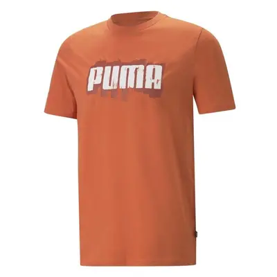 Puma GRAPHICS PUMA WORDING TEE Pánské triko, oranžová, velikost