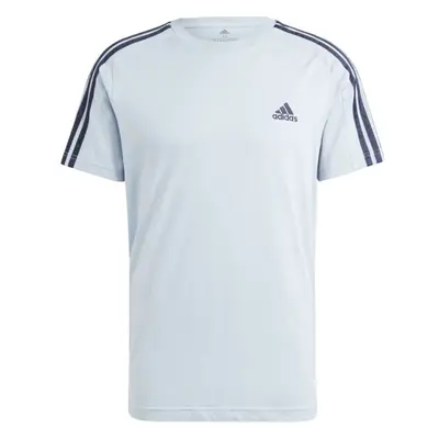 adidas ESSENTIALS SINGLE JERSEY 3-STRIPES Pánské triko, světle modrá, velikost