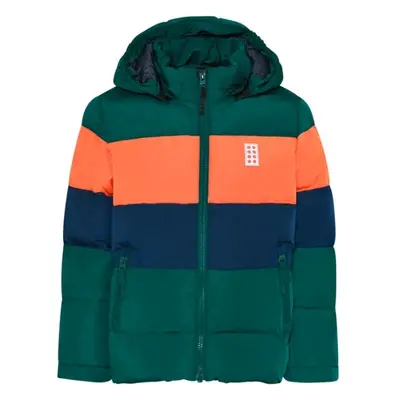 LEGO® kidswear LWJIPE JACKET Chlapecká zimní bunda, tmavě zelená, velikost