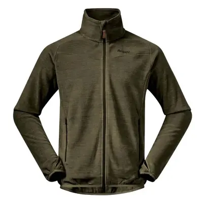 Bergans HAREID FLEECE Pánská fleece mikina, khaki, velikost