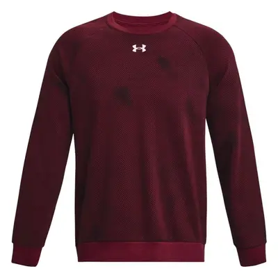 Under Armour RIVAL FLEECE PRINTED CREW Pánská mikina, vínová, velikost