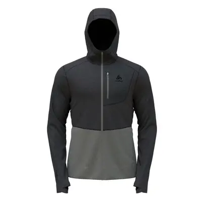 Odlo PERFORMANCE WOOL X-WARM HOODY Pánská mikina, tmavě šedá, velikost