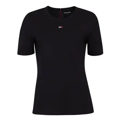 Tommy Hilfiger REGULAR TOMMY TAPE TEE Dámské tričko, tmavě modrá, velikost