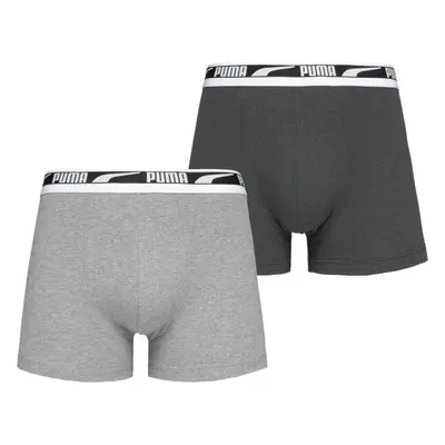 Puma MEN MULTI LOGO BOXER 2P Pánské boxerky, šedá, velikost