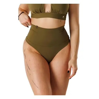 GOLDBEE SHAPEWEAR SWIMWEAR BOTTOMS Dámské stahovací plavecké kalhotky, tmavě zelená, velikost