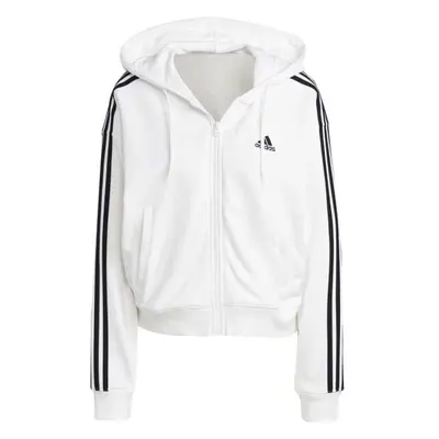 adidas 3-STRIPES FULL-ZIP HOODIE Dámská mikina, bílá, velikost