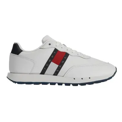 Tommy Hilfiger TOMMY JEANS LEATHER RUNNER ESS Pánská volnočasová obuv, bílá, velikost