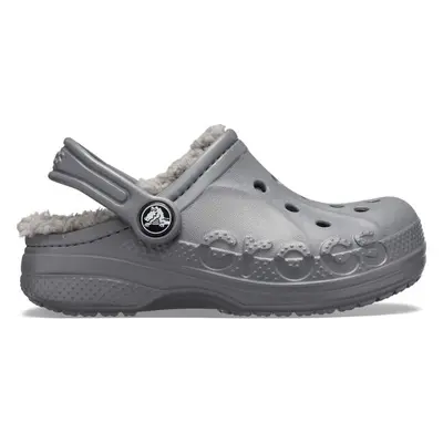 Crocs BAYA LINED CLOG T Dětské pantofle, šedá